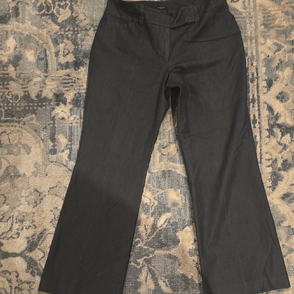 Ann Taylor Dark Grey/charcoal Curvy Trouser Pants (Bootcut/Slight wideleg Style)